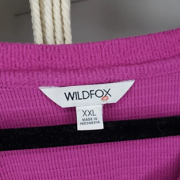 Wildfox Elderberry Haley Brushed V-Neck Pullover XXL - Image 4