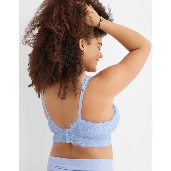 Aerie light blue lace V neckline plunge bralette NEW XL - Image 4