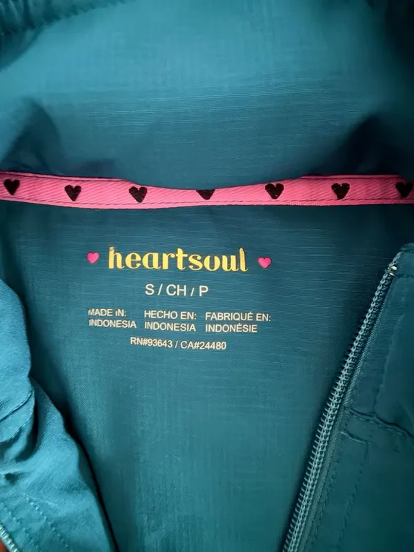 Heartsoul Break Through Full Zip Scrub Jacket with Hood in Teal - Image 2