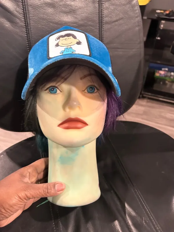 Blue Plush Baseball Cap with Cartoon Patch - Image 8