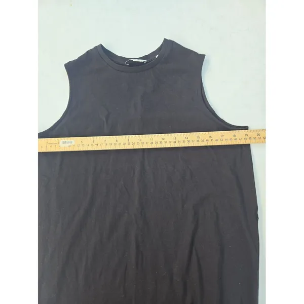 Vince Women’s Medium Pima Cotton Sleeveless Midi Tank Dress Black - Image 6