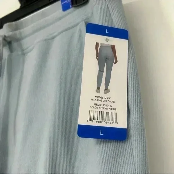 Marc New York Ribbed Joggers L Serenity Blue Lounge Pants NWT Flaw - Image 6