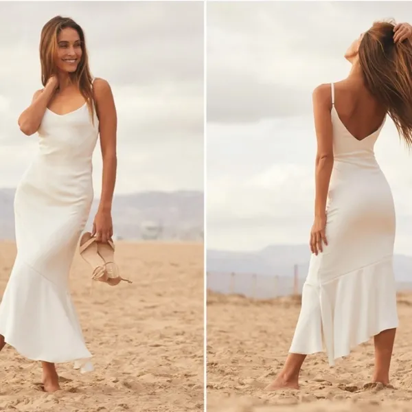 LULU's Bridal Engagement Bachelorette Elegant Sexy Open Back Chic Midi Dress - Image 2