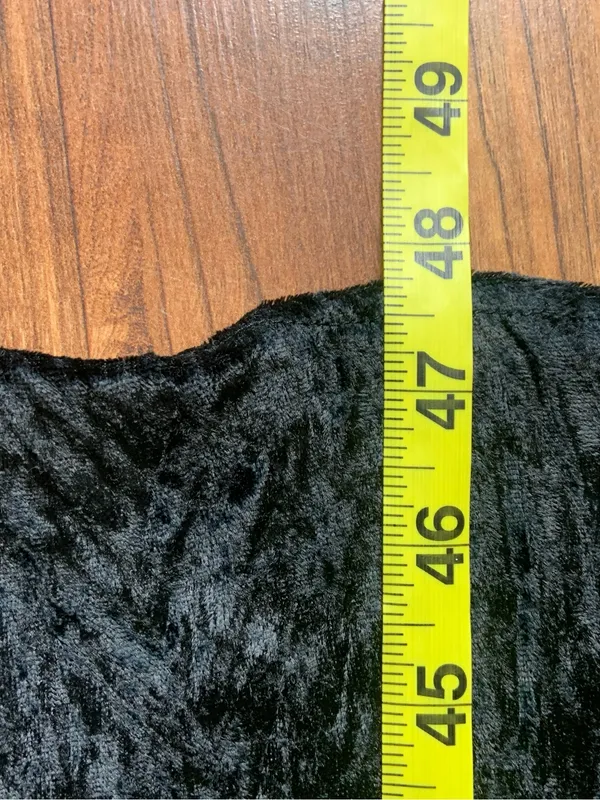 VTG Judy’s Black Velvet Patchwork Whimsigoth 90s Long Sleeve Maxi Dress Dark Rom - Image 8