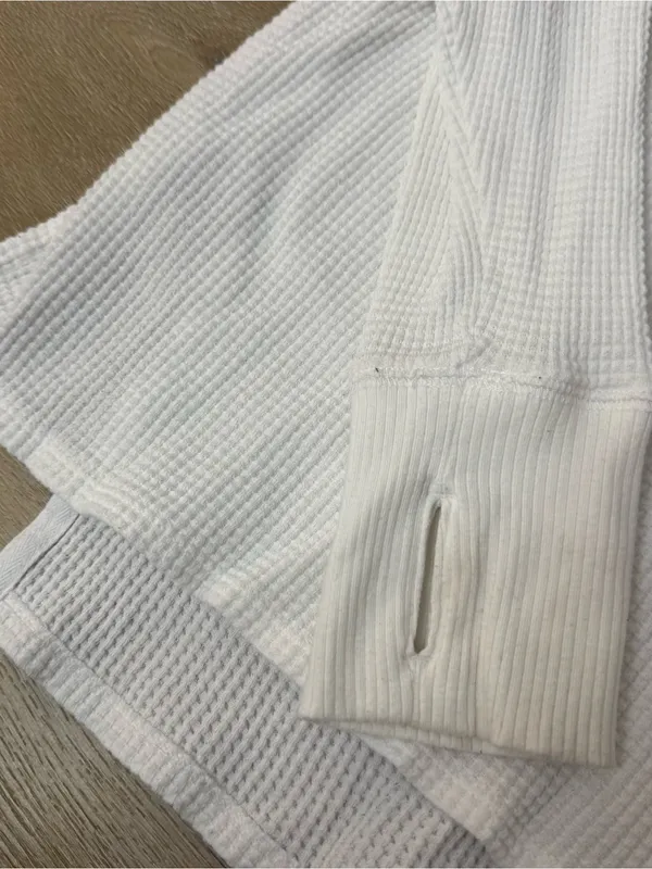 Aerie Relaxed White Graphic Waffle Knit Top - The Great Outdoors - Image 4