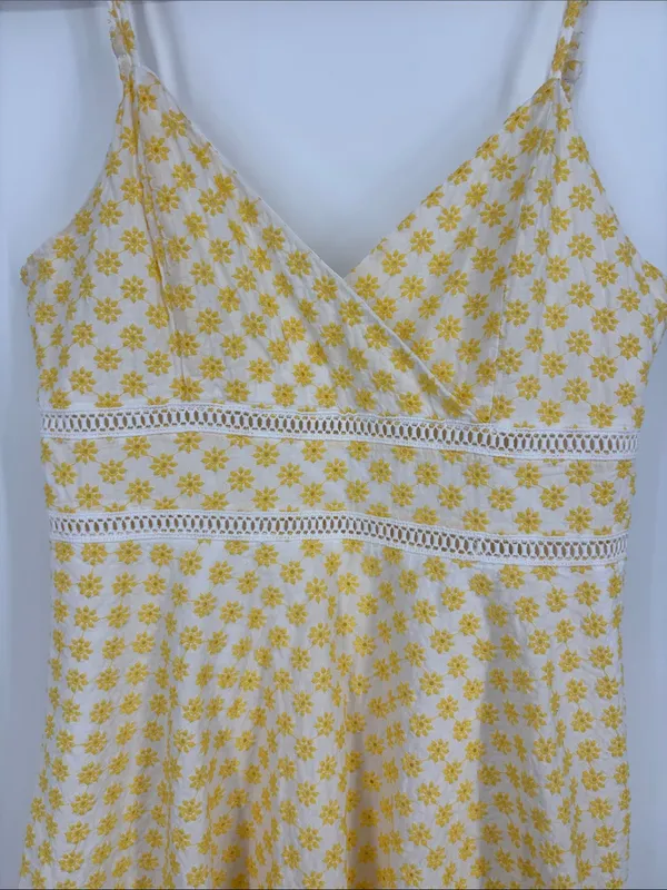 Altar'd State Yellow Floral Embroidered Fit & Flare Mini Dress - Image 3