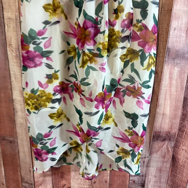 Love Tree White And Purple Floral Dress‎ Size Large - Image 4