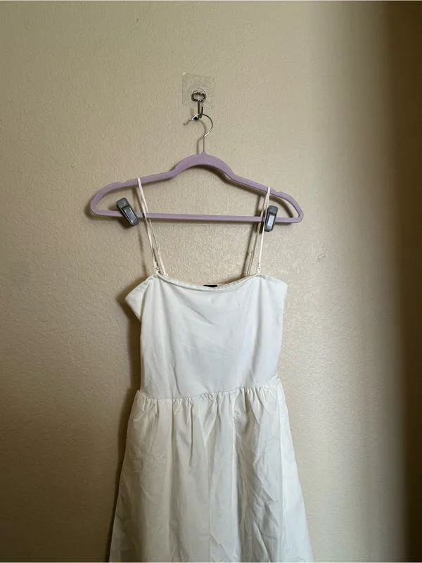 Gap Mixed Media Midi Dress Sz Small White‎ NEW strapless poplin summer cotton - Image 3