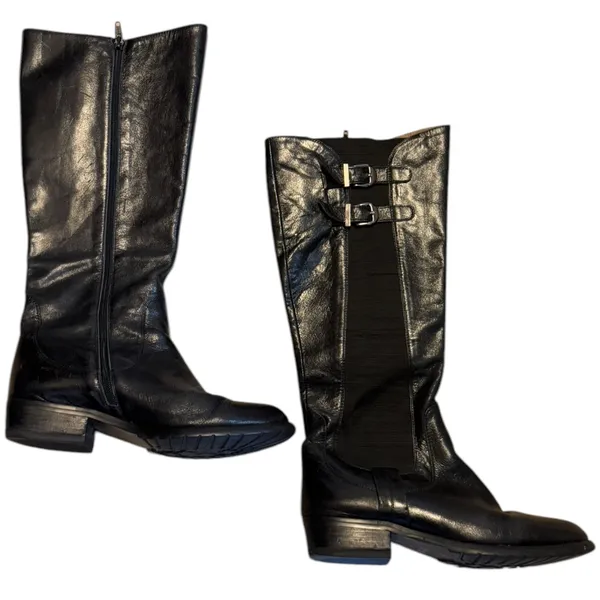 Miz Mooz Chaminade Black Leather Knee High Riding Boots Size 7.5 - Image 6