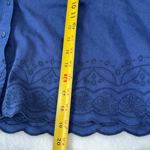 Roller Rabbit x Target Navy Blue Short Sleeve Button Down Large NEW Women - Image 10