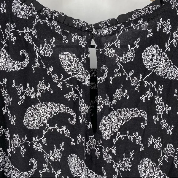 LOFT Paisley Ruched Flutter Sleeve Mixed Media‎ Top Lightweight Chiffon - Image 11