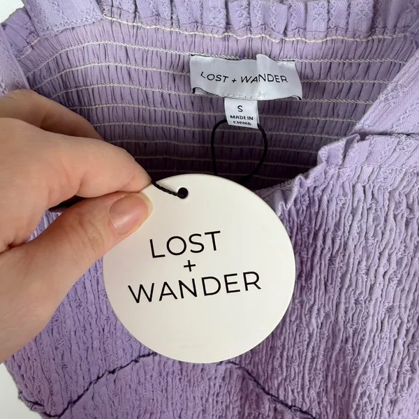 NWT Lost +‎ Wander Angel in Disguise Maxi Dress Small Lavender Smocked Cottage - Image 5