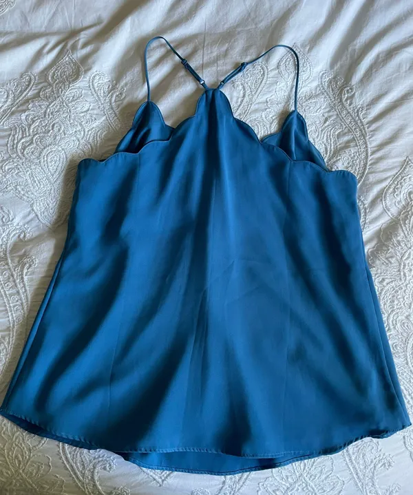 J.Crew Spaghetti Strap Blue Blouse - Image 3