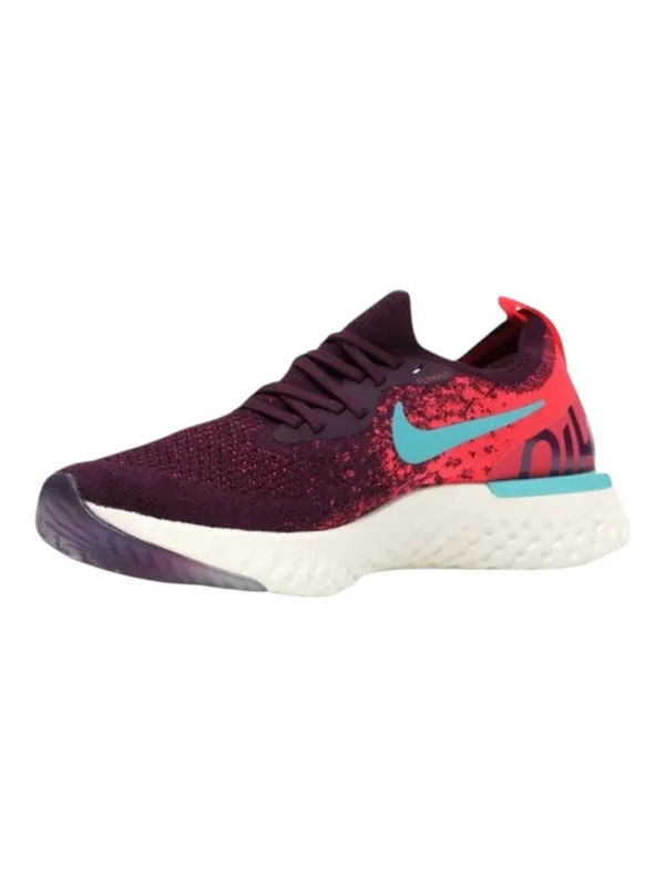Nike ✔︎ Epic React Flyknit Running Shoes Sneakers ✔︎ Bordeaux Hyper Jade ✔︎ 7.5M - Image 2
