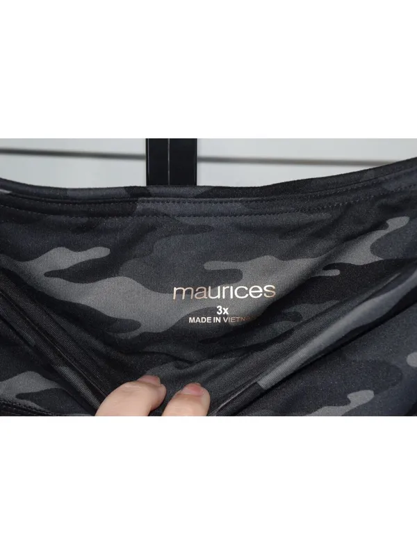 Maurices Camo Print High Waist Leggings, Black Grey Camouflage, Plus Size 3X - Image 3