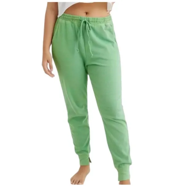Aerie Sunrise Lightweight Cotton Joggers in Beige Small - Image 10