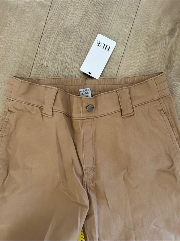Hue Kick Flare Stretch Cotton Pull-On Pants, Tannin, Size Medium, NWT - Image 7