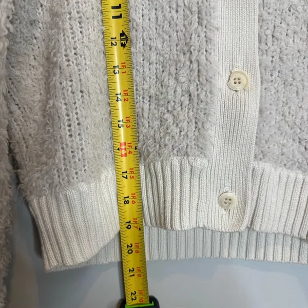 Alex Mill Binky Cardigan Ivory Medium As Is Merino Wool Neutral Button Front - Image 10