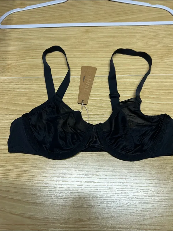 SKIMS No Show Unlined Demi Bra 32B Onyx Black NWT - Image 12