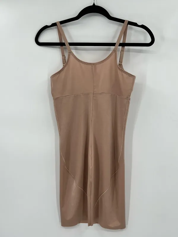 SPANX Open Bust Full Slip Dress Shapewear Adjustable Straps Stretch Nude Medium - Image 9