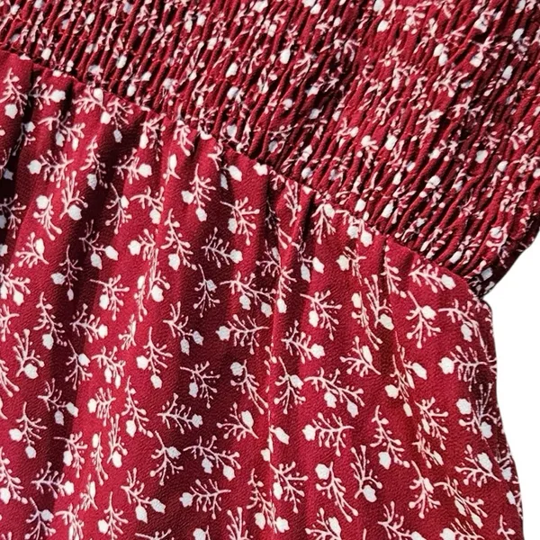 BTFBM Red & White Floral Maxi Dress, Size XL - Image 7