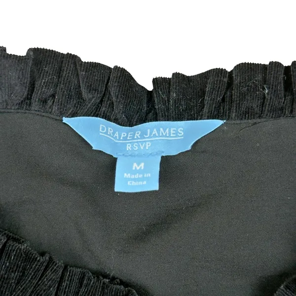 Draper James Puff Sleeve Tiered Ruffle Neck Button Micro Corduroy Belted Dress - Image 8