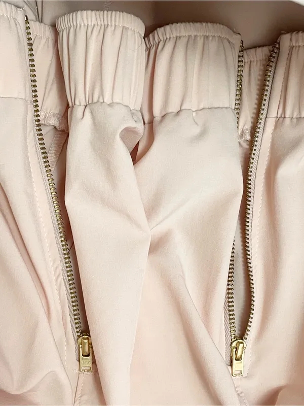 Albion Fit Jetsetter Jumpsuit Sz Medium Blush Pink Cap Sleeve Tapered Athleisure - Image 11