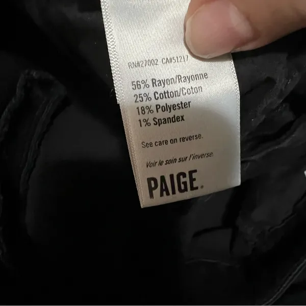 PAIGE Nellie‎ Coated Black High Rise Wide-Leg Cropped Pants - Image 12