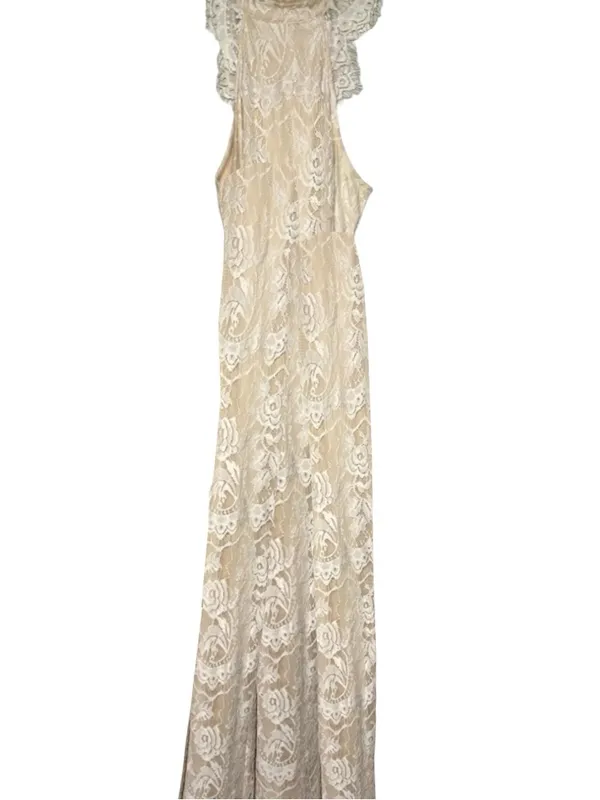 Bohemian Chic Ivory Lace Maxi Dress - Image 4