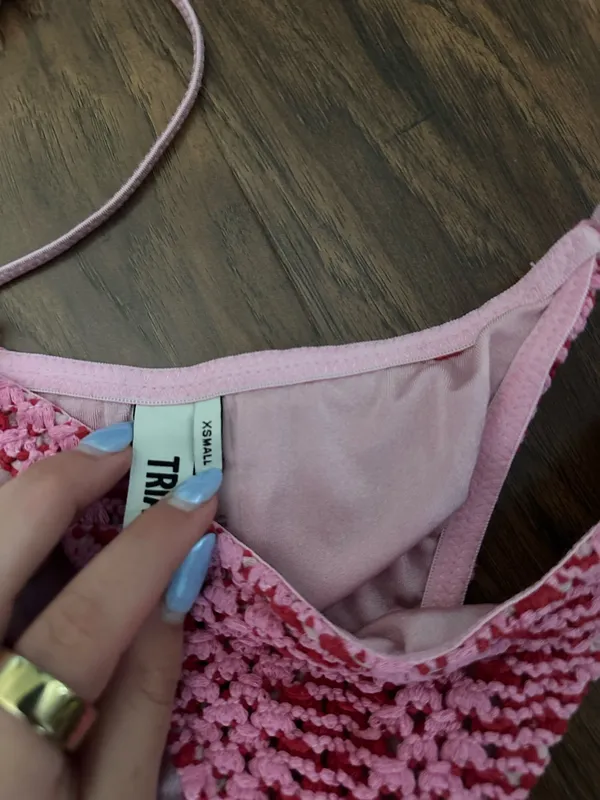 Triangl Pink Crochet Bikini - Image 2