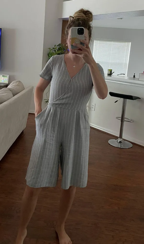 Striped Mid Length Jumpsuit - Image 2
