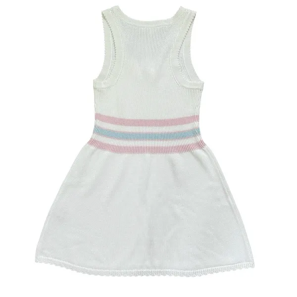 LoveShackFancy‎ Indiana Mini Dress Womens Large Tennis White Embroidered Knit - Image 6