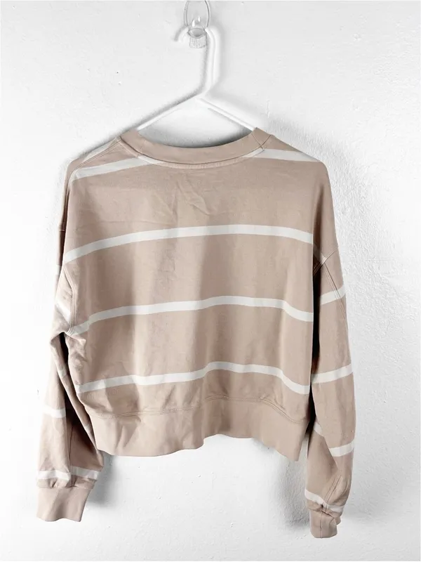 LULULEMON Perfectly Oversized Boundless Striped Cropped Top Size 4 Athleisure - Image 2
