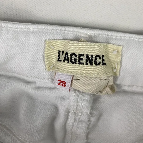 L'AGENCE‎ Jeans Womens 28 White Bootcut High Rise Stretch Denim Made USA - Image 2