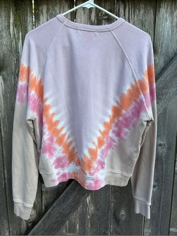 EUC DAYDREAMER Varsity Mauve Multi Tie-Dye Pullover Sweatshirt Size Small - Image 10