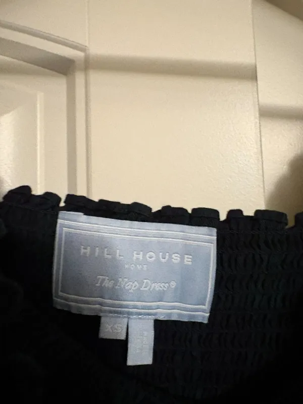 Hill House Home The Nap Dress XS Xtra Small Navy Blue and Green Plaid Smocked - Image 2