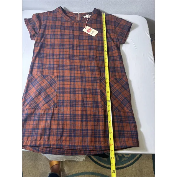 Entro Dress Plaid Shift Dress Size Medium Dark Academia 90s Grunge Autumncore - Image 8