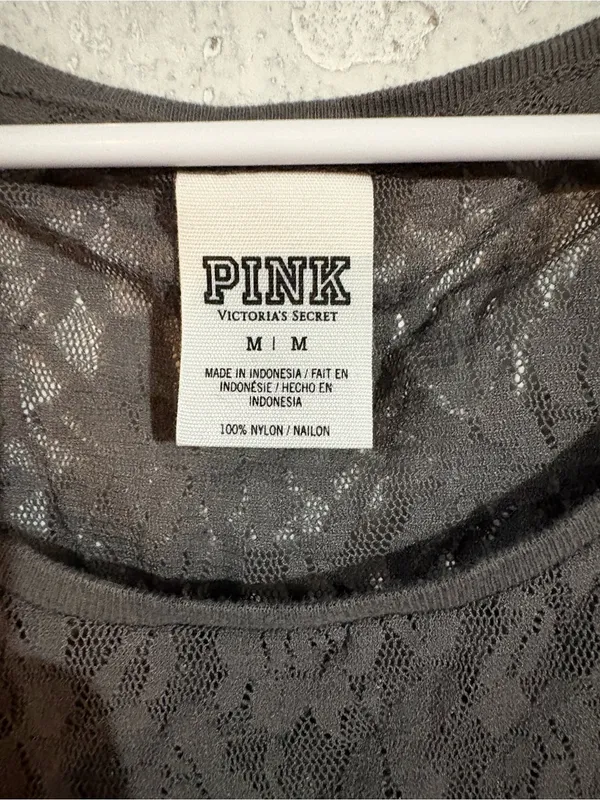 Victoria’s Secret PINK Sheer Lace Long Sleeve Top | Size: Medium - Image 4