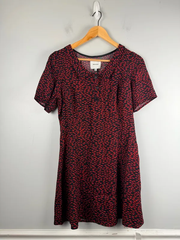 Reformation Neta Dress in French kids black red New size 6 - Image 3