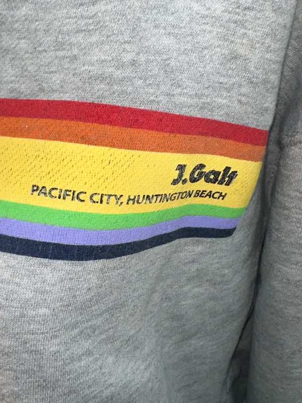 Brandy Melville John Galt Crop Sweatshirt Pacific City Rainbow - Image 5