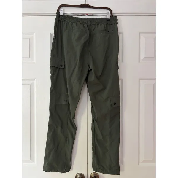 PacSun Relaxed Cargo Pants Olive Green Drawstring Utility Trousers Womens Large - Image 2