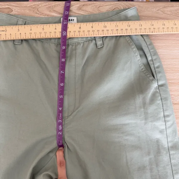 Aritzia Sunday Best 2 Barrel Relaxed Straight Pants Mid Rise Sage Green Spring - Image 7