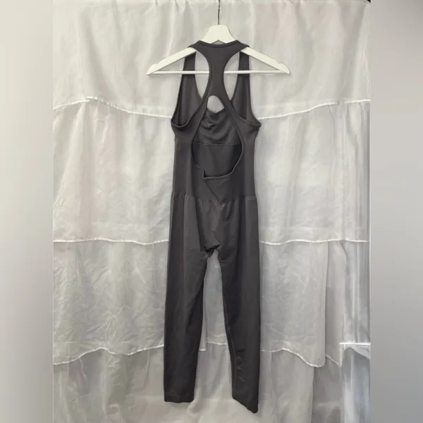 Sleeveless Activewear Jumpsuit Gray Size XL - Image 5