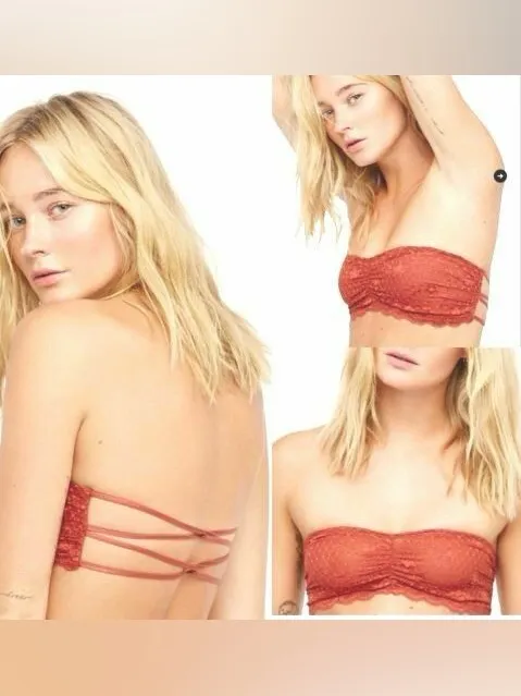 Intimately Free People Bandeau Bralette Rust Strappy Back essential strapless - Image 2