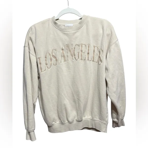 Reflex Cream Los Angeles Women’s Sweatshirt Sz S minimalist 90s y2k graphic‎ - Image 7
