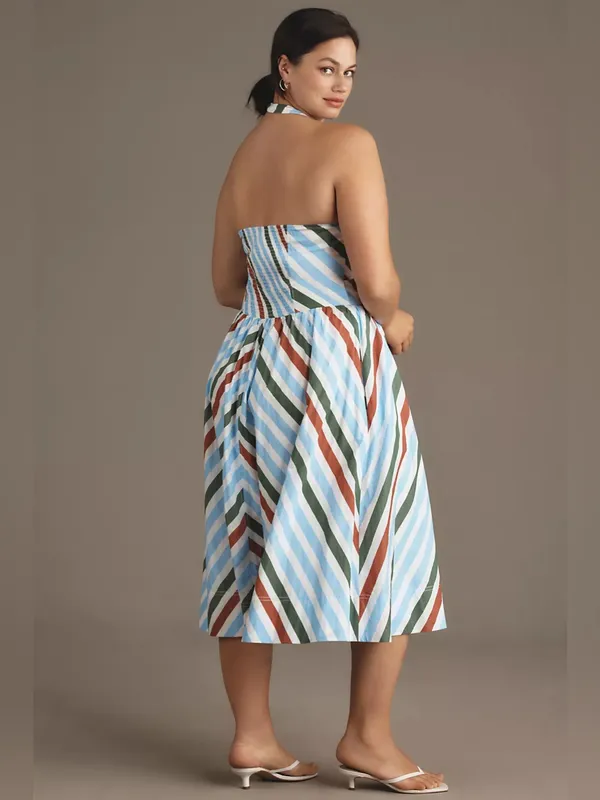 Anthropologie‎ Maeve Halter Striped Midi Sundress Size XL - Image 3