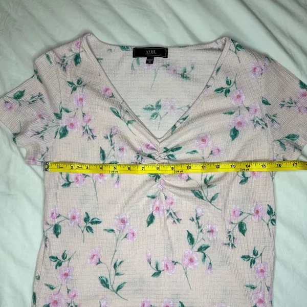 VIBE pink floral print short-sleeve top - Image 3