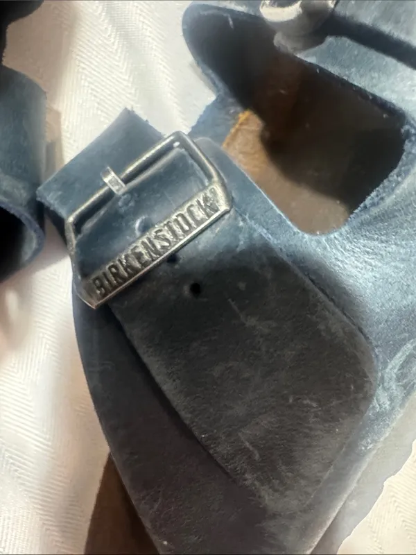 Birkenstock Navy Double-Buckle Slide Sandals - Image 3