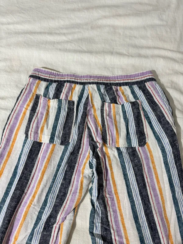 Old Navy Striped Pants Linen Blend Small - Image 3