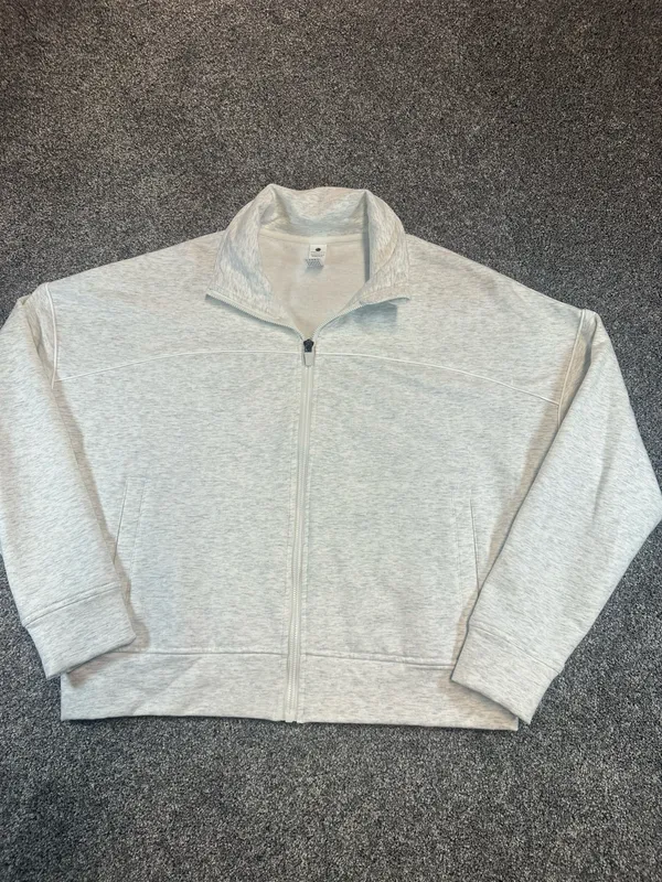 Yogalicious Cloud Plush Elite Bomber Jacket Heather Gray S - Image 2